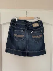 Vorschaubild 2 von Damen Jeansrock Gr. 36 Blau Casual Minirock Baumwolle