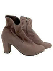 Vorschaubild 1 von Damen Stiefelette Wildleder Braun Gr. 37.5 Reißverschluss Blockabsatz