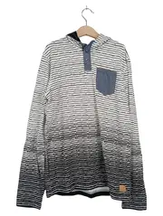 Vorschaubild 1 von Kinder Pullover Gr. 158/164 Mehrfarbig Gestreift Kapuze Brusttasche