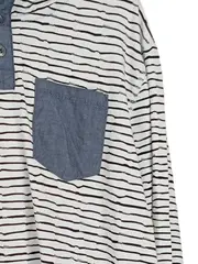 Vorschaubild 3 von Kinder Pullover Gr. 158/164 Mehrfarbig Gestreift Kapuze Brusttasche