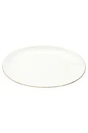 Vorschaubild 1 von Servierplatte Porzellan Weiß Goldrand Oval 21 cm