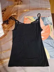 Vorschaubild 2 von Damen Top Spaghettiträger Spitze Schwarz Gr. XS 34