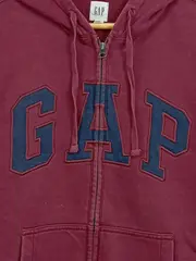 Vorschaubild 2 von Herren Kapuzenpullover Gr. 46/S Rot Casual Hoodie mit Reißverschluss