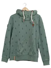 Vorschaubild 2 von Hoodie Herren Gr. S Grün Anker Muster Kapuzenpullover Maritim