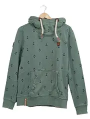 Vorschaubild 1 von Hoodie Herren Gr. S Grün Anker Muster Kapuzenpullover Maritim
