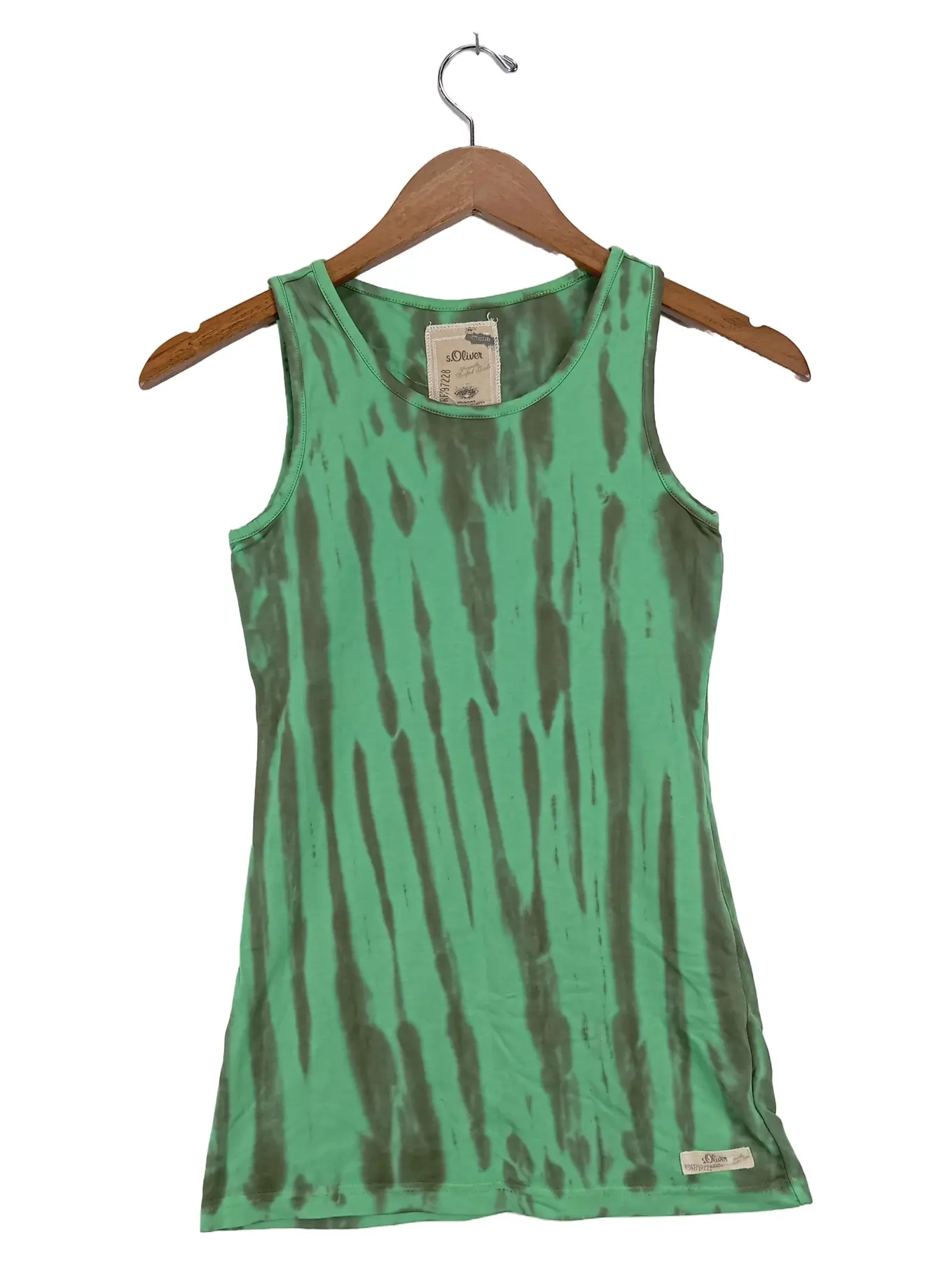 S.OLIVER Kinder Tanktop Gr. 128 Grün Batikmuster Ärmellos