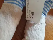 Vorschaubild 2 von Baby Kuscheltier Stofftier Bär Beige 24cm gestreiftes Outfit Herz