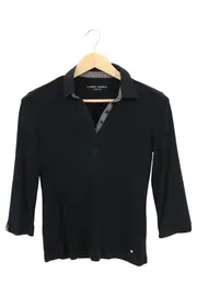 Vorschaubild 1 von Damen Poloshirt Schwarz Gr. 36/S 3/4-Arm Casual