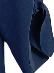 Vorschaubild 3 von Damen Bluse Gr. 36 S Blau V-Ausschnitt 3/4-Arm Casual Schleifen