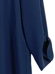 Vorschaubild 4 von Damen Bluse Gr. 36 S Blau V-Ausschnitt 3/4-Arm Casual Schleifen