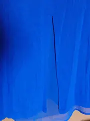 Vorschaubild 3 von Damen T-Shirt Bluse Gr. M Blau V-Ausschnitt Chiffon-Saum