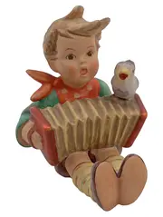 Vorschaubild 1 von Hummel Figur Junge mit Ziehharmonika Vogel W.Germany Porzellan