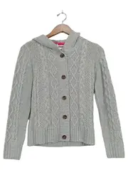 Vorschaubild 1 von Kinder Strickjacke Grau 158/164 mit Kapuze Zopfmuster Casual