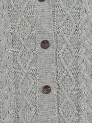 Vorschaubild 3 von Kinder Strickjacke Grau 158/164 mit Kapuze Zopfmuster Casual