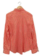 Vorschaubild 2 von Damen Bluse Gr. 40/L Rot Kariert Casual Langarm Baumwolle