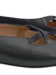 Vorschaubild 3 von FABRI Damen Ballerinas Schwarz Leder Cut-Out Design Gr. 37 Made in Italy