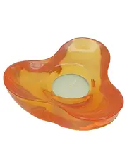 Vorschaubild 1 von Teelichthalter Orange Modern Glas 12cm