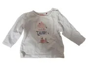 Vorschaubild 1 von Mädchen Langarmshirt Gr. 62 Weiß mit Schnecke Kirsche Motiv