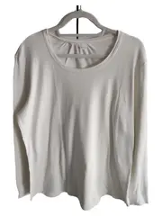 Vorschaubild 1 von Damen Langarmshirt Basic Weiß Gr. 40/L Baumwolle