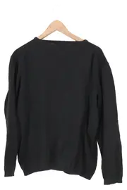 Vorschaubild 2 von Herren Pullover Gr. 44/S Schwarz V-Ausschnitt Casual Baumwolle