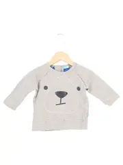 Vorschaubild 1 von LIEF! Kinder Sweatshirt Gr. 68 Grau Bären-Gesicht Langarm Knopfleiste
