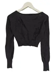 Vorschaubild 2 von Damen Strickjacke Gr. 40/L Schwarz Casual Elegant Langarm