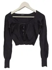 Vorschaubild 1 von Damen Strickjacke Gr. 40/L Schwarz Casual Elegant Langarm