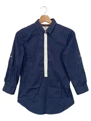 Vorschaubild 1 von Damen Hemdbluse Gr. 36/S Blau Klassisch Baumwolle 3/4-Arm