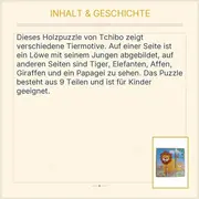 Vorschaubild 4 von Holz Würfelpuzzle Safari Tiere Löwe Tiger Elefant Kinder 9 Teile