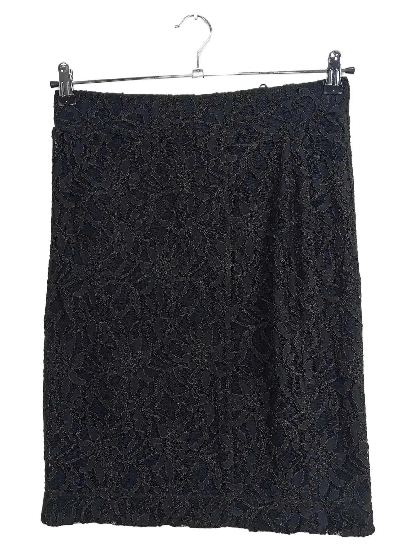 MADELEINE Damen Bleistiftrock Spitze Schwarz Gr. 38 Midi Elegant