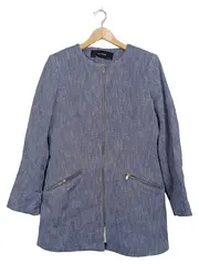 Vorschaubild 1 von Steppjacke Damen Blau Meliert Reißverschluss Gr. L 42