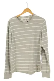 Vorschaubild 1 von Pullover Damen Grau Gestreift Casual Einheitsgröße