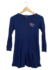 Vorschaubild 1 von Kinder Freizeitkleid Langarm Gr. 122 Blau Herz Logo
