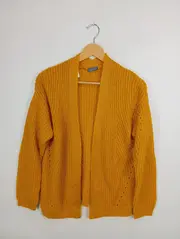 Vorschaubild 2 von Damen Strickjacke Gr. 36 S Gelb Casual Langarm