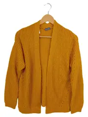 Vorschaubild 1 von Damen Strickjacke Gr. 36 S Gelb Casual Langarm