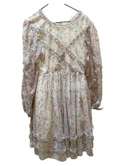 Vorschaubild 1 von Kinder Freizeitkleid Gr. 168 Blumenmuster Langarm Mehrfarbig Rüschen