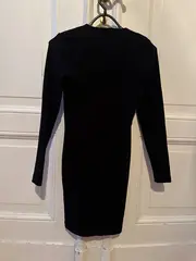 Vorschaubild 2 von Damen Strickkleid Langarm Schwarz Gr. 34/XS Basic