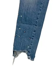 Vorschaubild 2 von Skinny Fit Jeans Damen Blau Destroyed Perlen Risse W29 M
