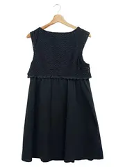 Vorschaubild 2 von Damen Freizeitkleid Schwarz Gr. 38/M Elegant Vintage Lochmuster