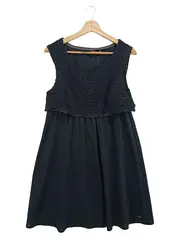 Vorschaubild 1 von Damen Freizeitkleid Schwarz Gr. 38/M Elegant Vintage Lochmuster