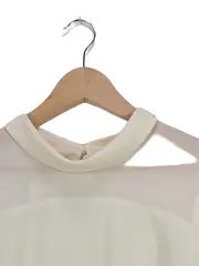 Vorschaubild 4 von Damen Hemdbluse Gr. 38 Beige Modern Langarm Büro Bluse