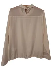 Vorschaubild 2 von Damen Hemdbluse Gr. 38 Beige Modern Langarm Büro Bluse