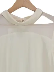 Vorschaubild 3 von Damen Hemdbluse Gr. 38 Beige Modern Langarm Büro Bluse