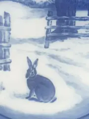 Vorschaubild 4 von Weihnachtsteller 1971 Hase Porzellan Sammelteller Blau 18cm