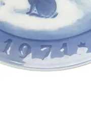 Vorschaubild 3 von Weihnachtsteller 1971 Hase Porzellan Sammelteller Blau 18cm