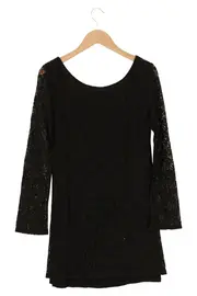 Vorschaubild 2 von Cocktailkleid Damen 38/M Schwarz Elegant Spitze Blumenmuster Minikleid