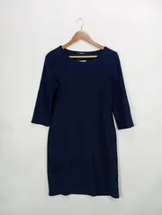 Vorschaubild 2 von Damen Freizeitkleid Gr. 38/M Blau Casual 3/4 Arm Uni