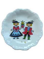 Vorschaubild 1 von Dekoschale Porzellan Weiß Strukturmuster Trachtenpaar