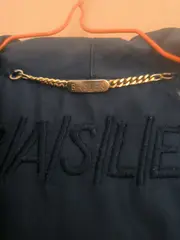 Vorschaubild 6 von Damen Übergangsmantel Gr. 40 Blau Kapuze Goldene Details