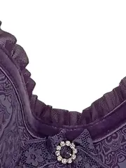 Vorschaubild 2 von Damen BH 80A Lila Feminin mit Muster und Rüschen